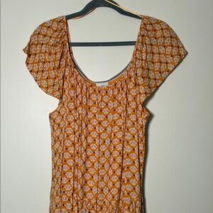 Knox Rose Orange Geometric Blouse